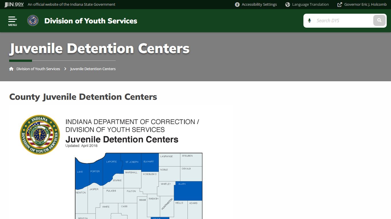 Juvenile Detention Centers - Division of Youth Services